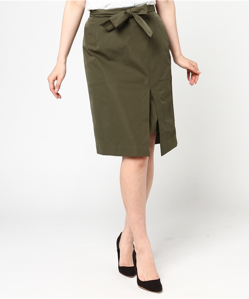 laboratory work（ラボラトリーワーク）の「リボンベルト付きチューリップスカート（スカート・レディース・カーキ/ベージュ/ネイビー・MEDIUM）」の16枚目の写真