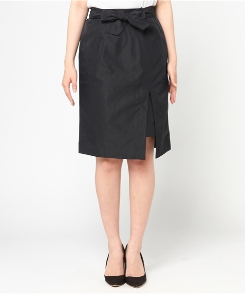 laboratory work（ラボラトリーワーク）の「リボンベルト付きチューリップスカート（スカート・レディース・カーキ/ベージュ/ネイビー・MEDIUM）」の4枚目の写真