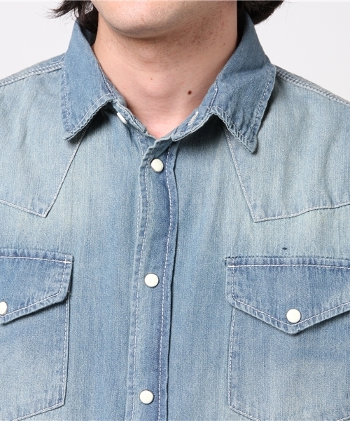JACKROSE（ジャックローズ）の「7分袖デニムウエスタンシャツ6.5OS（シャツ/ブラウス・メンズ・インディゴブルー/ブルー系その他・L/M/XL）」の8枚目の写真