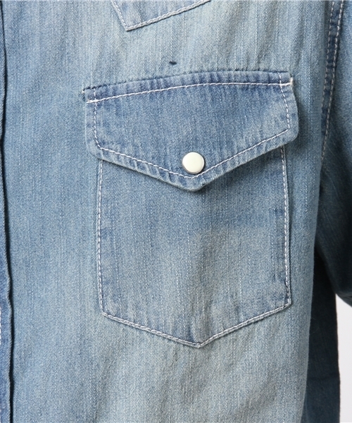 JACKROSE（ジャックローズ）の「7分袖デニムウエスタンシャツ6.5OS（シャツ/ブラウス・メンズ・インディゴブルー/ブルー系その他・L/M/XL）」の10枚目の写真