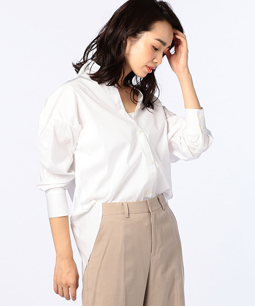 NOLLEY’S（ノーリーズ）の「バックスリットシャツ（シャツ/ブラウス・レディース・オフホワイト/ブルー/ネイビー・00/2）」の2枚目の写真