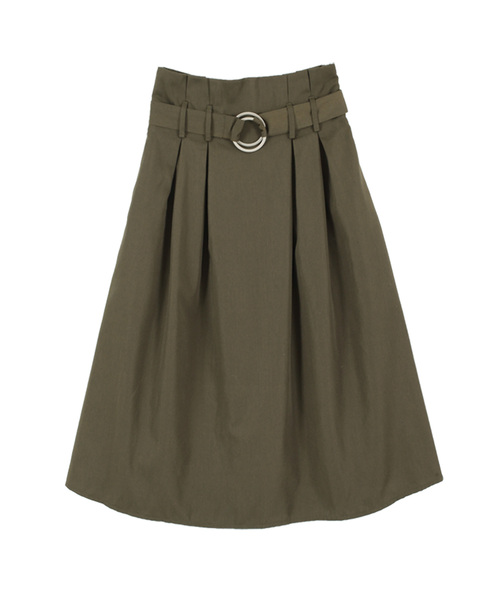 titivate（ティティベイト）の「ﾊｲｳｴｽﾄﾍﾞﾙﾄ付きﾌﾚｱｽｶｰﾄ（スカート・レディース・ブラック/ベージュ/ブラウン/グリーン/ネイビー/パープル/カーキ/モカ/チャコールグレー・L/M/S）」の6枚目の写真