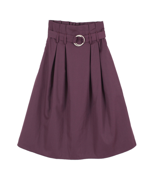 titivate（ティティベイト）の「ﾊｲｳｴｽﾄﾍﾞﾙﾄ付きﾌﾚｱｽｶｰﾄ（スカート・レディース・ブラック/ベージュ/ブラウン/グリーン/ネイビー/パープル/カーキ/モカ/チャコールグレー・L/M/S）」の11枚目の写真