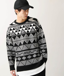 WEGO | WEGO/ドロップショルダー総柄ニット(ニット/セーター)