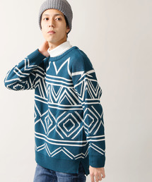 WEGO | WEGO/ドロップショルダー総柄ニット(ニット/セーター)