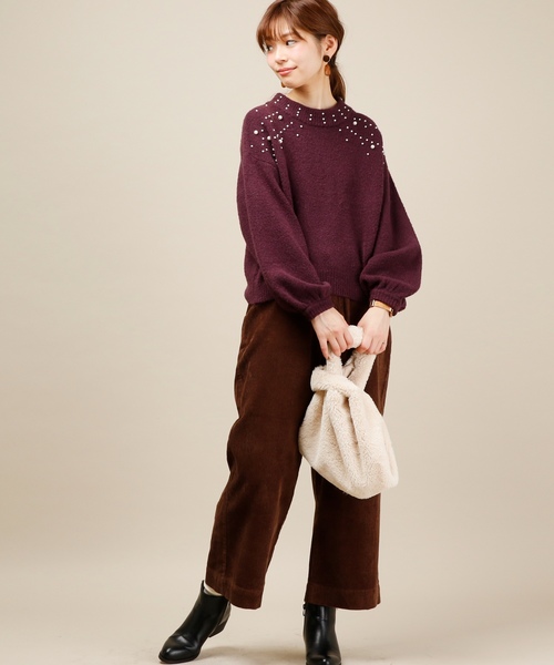 natural couture（ナチュラルクチュール）の「コール天ワイドパンツ（その他パンツ・レディース・ブラウン/ピンク/キャメル・FREE）」の2枚目の写真