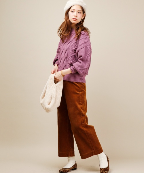 natural couture（ナチュラルクチュール）の「コール天ワイドパンツ（その他パンツ・レディース・ブラウン/ピンク/キャメル・FREE）」の16枚目の写真