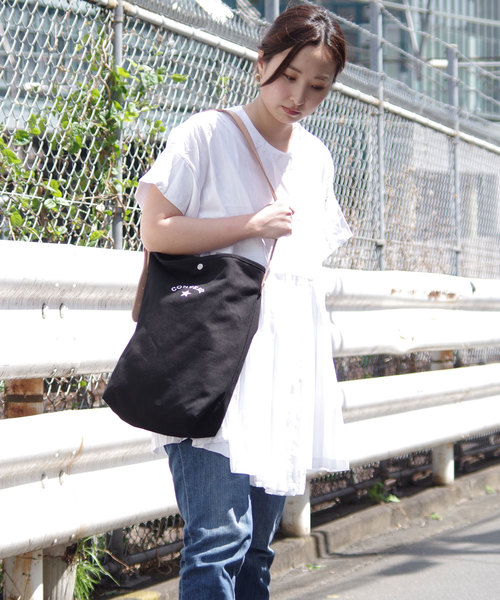 CONVERSE（コンバース）の「【CONVERSE/コンバース】CANVAS LEATHER SHOULBAG（ショルダーバッグ・レディース・オフホワイト/ベージュ/ブラック/ネイビー/グレー・FREE）」の19枚目の写真