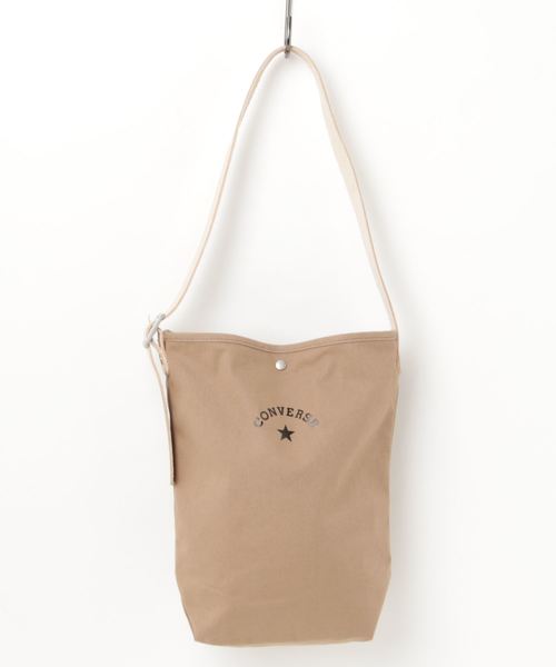 CONVERSE（コンバース）の「【CONVERSE/コンバース】CANVAS LEATHER SHOULBAG（ショルダーバッグ・レディース・オフホワイト/ベージュ/ブラック/ネイビー/グレー・FREE）」の4枚目の写真