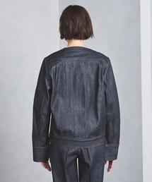 hyke デニムジャケット　ジャケット　ノーカラー GLOBAL WORK デニムジャケット gジャン 軽やかGOODデニムノー