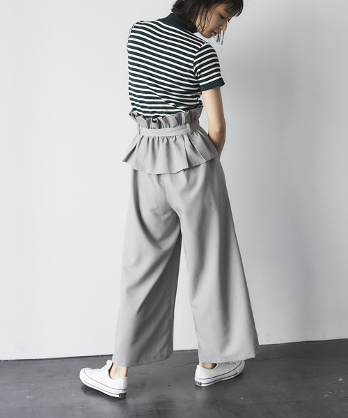 and R(アンドアール)の「ウエストタックワイドパンツ(その他パンツ・レディース・グレー/ライトベージュ・FREE)」の5枚目の写真