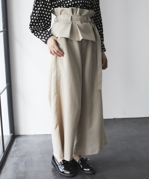 and R(アンドアール)の「ウエストタックワイドパンツ(その他パンツ・レディース・グレー/ライトベージュ・FREE)」の7枚目の写真