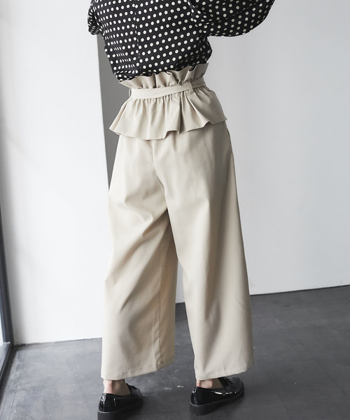 and R(アンドアール)の「ウエストタックワイドパンツ(その他パンツ・レディース・グレー/ライトベージュ・FREE)」の10枚目の写真