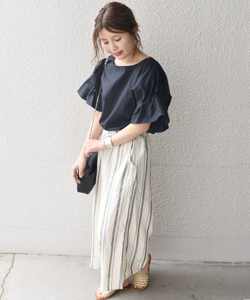 Khaju（カージュ）の「Khaju:タックスリーブブラウス【一部店舗・WEB限定】◇（シャツ/ブラウス・レディース・ベージュ/ネイビー/マスタード・ONE SIZE）」の6枚目の写真