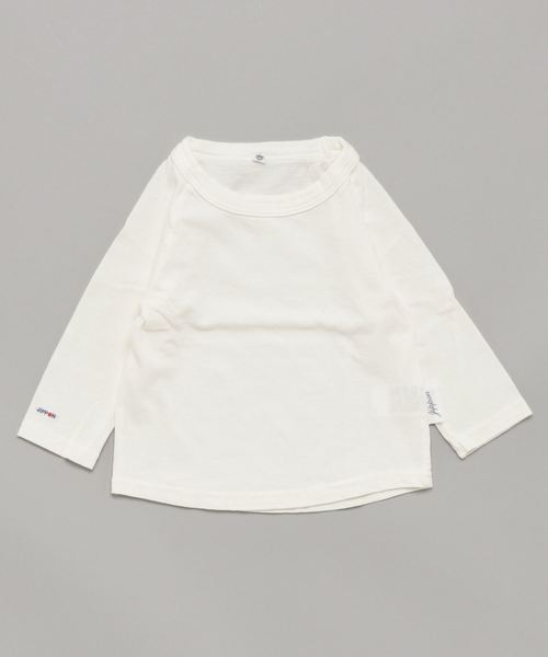 JIPPON(ジポン)の「ムジラグランロンT (rib−80〜140cm)(Tシャツ/カットソー)」|オフホワイト