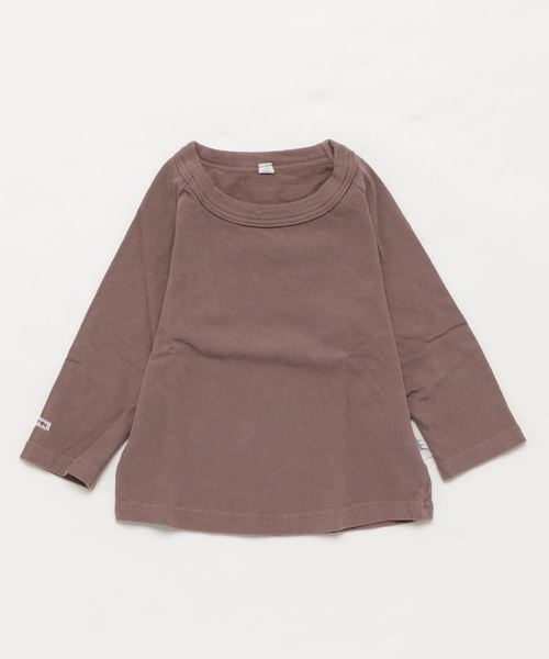 JIPPON(ジポン)の「ムジラグランロンT (rib−80〜140cm)(Tシャツ/カットソー)」|ライトブラウン