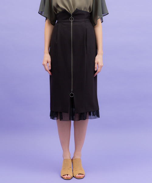 UNITED TOKYO(ユナイテッドトウキョウ)の「2WAYフロッキーメッシュコンビスカート(スカート・レディース・ベージュ/ブラック/カーキ・1)」の7枚目の写真