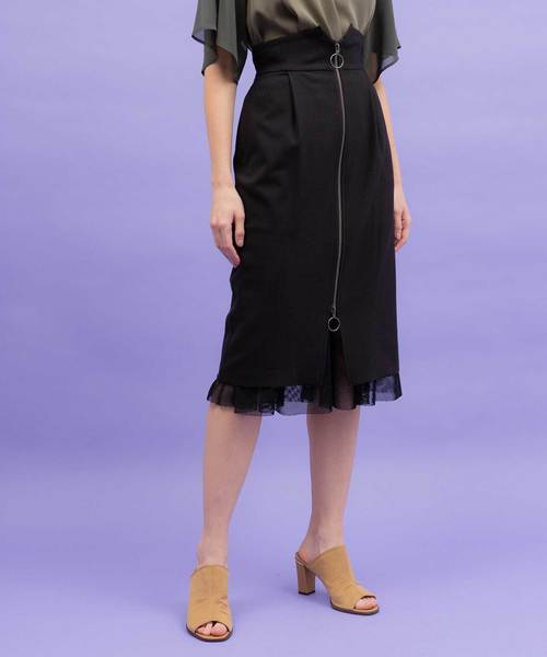 UNITED TOKYO(ユナイテッドトウキョウ)の「2WAYフロッキーメッシュコンビスカート(スカート・レディース・ベージュ/ブラック/カーキ・1)」の8枚目の写真