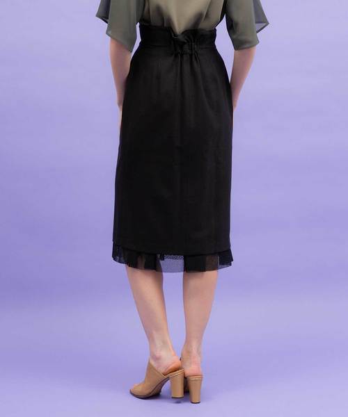 UNITED TOKYO(ユナイテッドトウキョウ)の「2WAYフロッキーメッシュコンビスカート(スカート・レディース・ベージュ/ブラック/カーキ・1)」の9枚目の写真