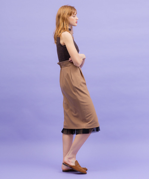 UNITED TOKYO(ユナイテッドトウキョウ)の「2WAYフロッキーメッシュコンビスカート(スカート・レディース・ベージュ/ブラック/カーキ・1)」の16枚目の写真