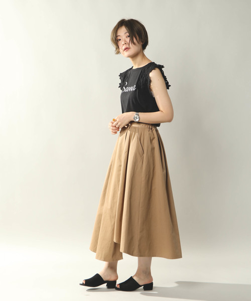 notch.（ノッチ）の「チノボリュームラッピングスカート（スカート・レディース・ブラック/ベージュ/ネイビー・M/L）」の8枚目の写真
