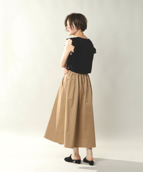 notch.（ノッチ）の「チノボリュームラッピングスカート（スカート・レディース・ブラック/ベージュ/ネイビー・M/L）」の9枚目の写真
