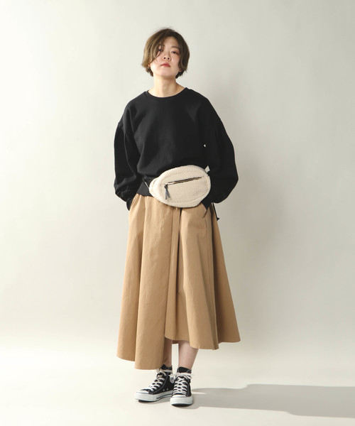 notch.（ノッチ）の「チノボリュームラッピングスカート（スカート・レディース・ブラック/ベージュ/ネイビー・M/L）」の14枚目の写真