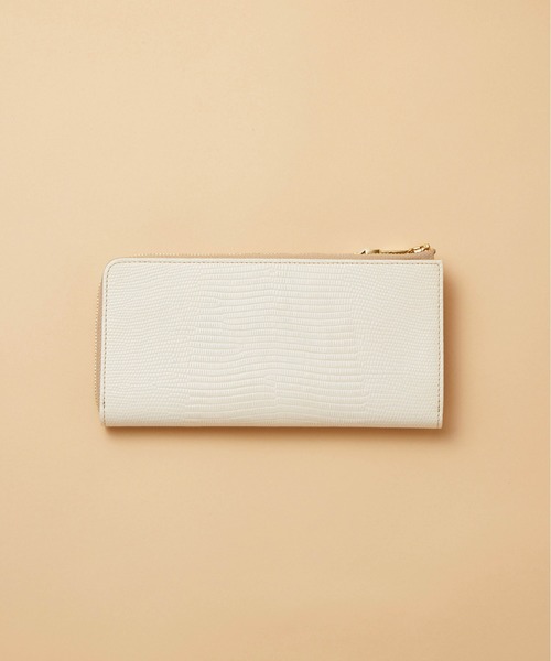 TOPKAPI（トプカピ）の「【TOPKAPI/トプカピ】イタリアンレザー リザード型押し Lファスナー レディース 長財布 マチ付き LUCIA ルチア（財布・レディース・ブラック/ミント/クリーム/グレー×ピンク/グレイッシュベージュ/グレイッシュブルー/イエロー/マジェンタ/ライトベージュ/トップグレー・FREE）」の5枚目の写真