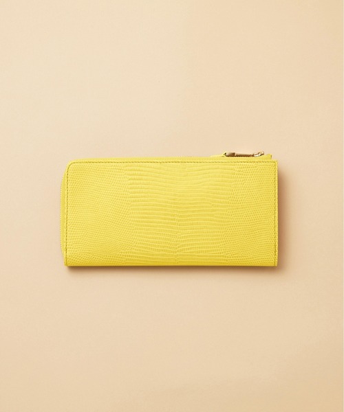 TOPKAPI（トプカピ）の「【TOPKAPI/トプカピ】イタリアンレザー リザード型押し Lファスナー レディース 長財布 マチ付き LUCIA ルチア（財布・レディース・ブラック/ミント/クリーム/グレー×ピンク/グレイッシュベージュ/グレイッシュブルー/イエロー/マジェンタ/ライトベージュ/トップグレー・FREE）」の9枚目の写真