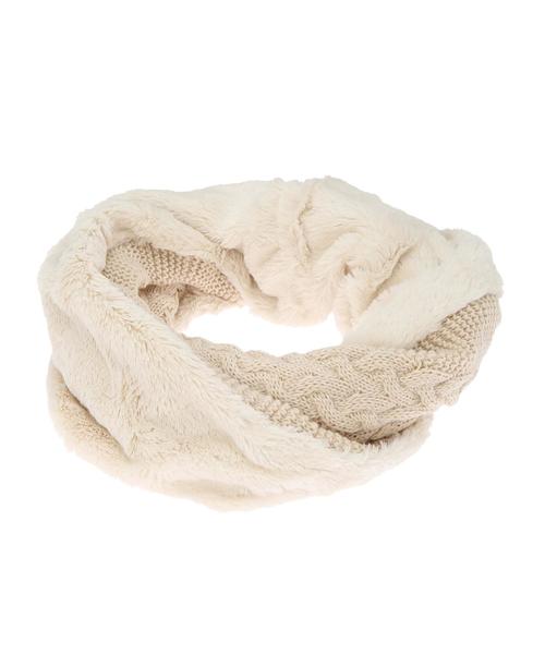 AMERICAN HOLIC（アメリカンホリック）の「ニットフェイクコンビスヌード（ストール/ショール・レディース・アイボリー/ブラック/ベージュ系その他・FREE）」の7枚目の写真