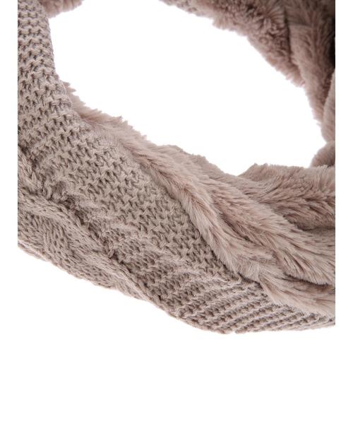 AMERICAN HOLIC（アメリカンホリック）の「ニットフェイクコンビスヌード（ストール/ショール・レディース・アイボリー/ブラック/ベージュ系その他・FREE）」の4枚目の写真