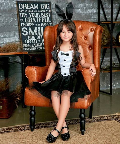 OSYAREVO(オシャレボ)の「キッズ バニーガールドレス 4点セット(コスチューム/パーティーグッズ・キッズ・ブラック/レッド・110cm/120cm/130cm)」の9枚目の写真