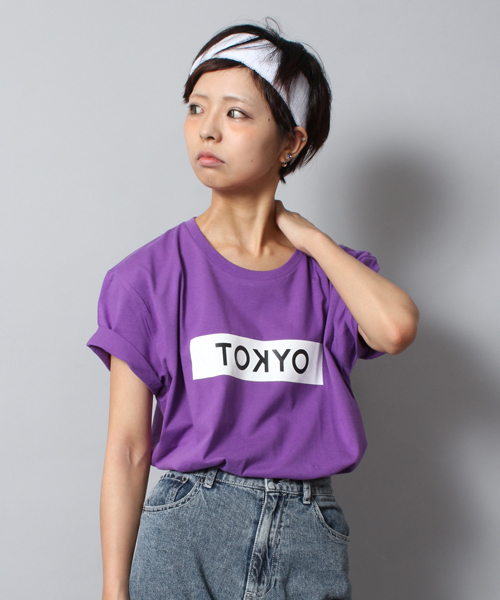 WEGO（ウィゴー）の「WEGO/ボックスロゴTシャツ（Tシャツ/カットソー・レディース・オフホワイト/ブラック/パープル・FREE）」の11枚目の写真