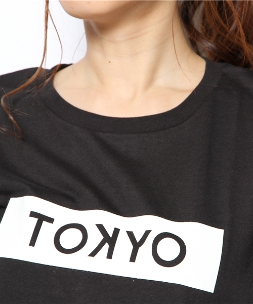 WEGO（ウィゴー）の「WEGO/ボックスロゴTシャツ（Tシャツ/カットソー・レディース・オフホワイト/ブラック/パープル・FREE）」の7枚目の写真