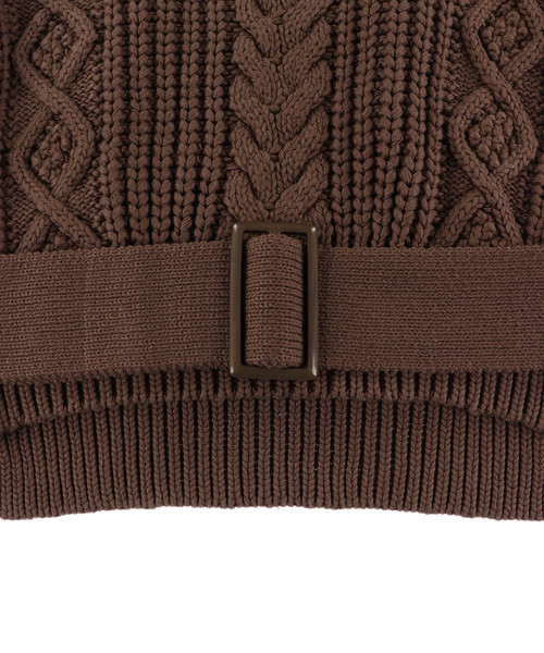 ALEXIA STAM（アリシアスタン）の「Belt Attached Cable Knit/ケーブルニット（ニット/セーター・レディース・ブラウン/ベージュ/ブラック・FREE）」の15枚目の写真