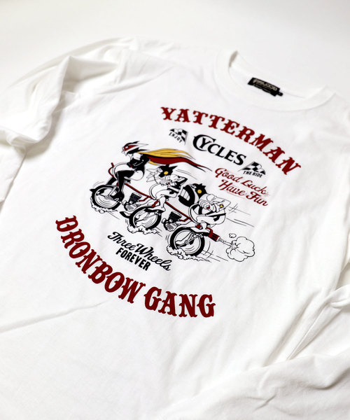 LUGG NAGG(ラグナグ)の「【ヤッターマン】ドロンボー3輪車 ロンT(Tシャツ/カットソー・メンズ・ホワイト/ブラック・SMALL/MEDIUM/LARGE/X-LARGE)」の1枚目の写真