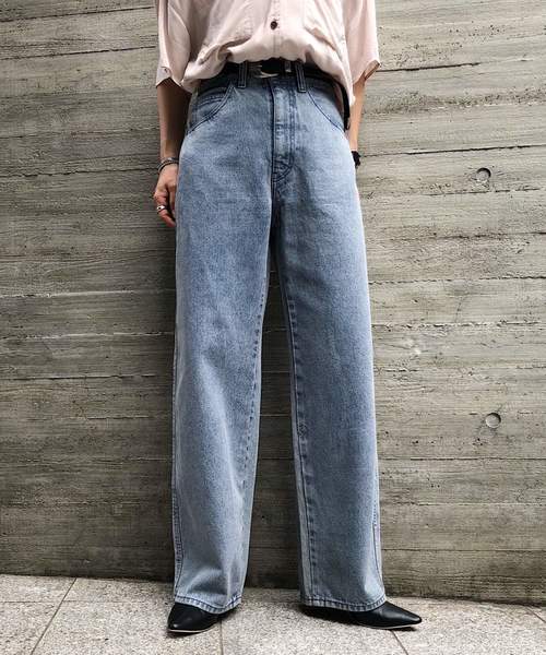 PAGEBOY(ページボーイ)の「オーバーダイコクーンデニム(デニムパンツ・レディース・インディゴブルー/グレイッシュブルー・SMALL/MEDIUM)」の1枚目の写真