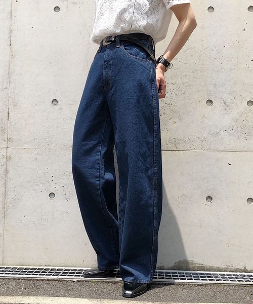 PAGEBOY(ページボーイ)の「オーバーダイコクーンデニム(デニムパンツ・レディース・インディゴブルー/グレイッシュブルー・SMALL/MEDIUM)」の2枚目の写真