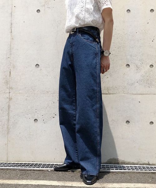 PAGEBOY(ページボーイ)の「オーバーダイコクーンデニム(デニムパンツ・レディース・インディゴブルー/グレイッシュブルー・SMALL/MEDIUM)」の3枚目の写真