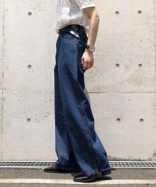 PAGEBOY(ページボーイ)の「オーバーダイコクーンデニム(デニムパンツ・レディース・インディゴブルー/グレイッシュブルー・SMALL/MEDIUM)」の4枚目の写真