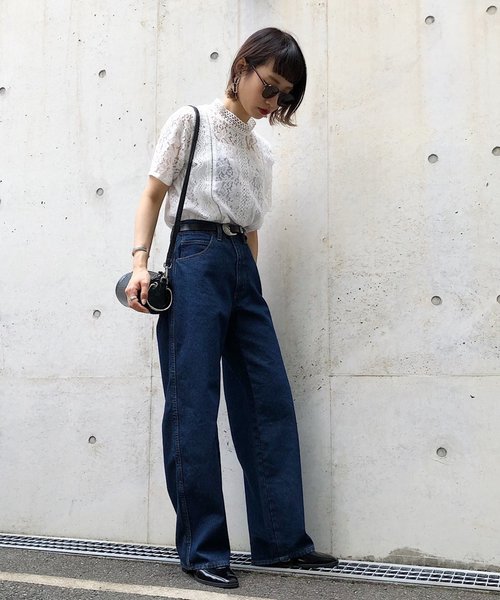 PAGEBOY(ページボーイ)の「オーバーダイコクーンデニム(デニムパンツ・レディース・インディゴブルー/グレイッシュブルー・SMALL/MEDIUM)」の5枚目の写真