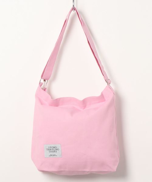 STYLEBLOCK（スタイルブロック）の「キャンバスショルダーバッグ（ショルダーバッグ・レディース・ホワイト/ブラック/ネイビー/グレー/ピンク・FREE）」の5枚目の写真