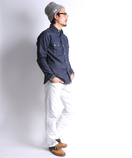 Denime（ドゥニーム）の「【JapanMade】DENIM WESTERN SHIRTS/デニムウエスタンシャツ（シャツ/ブラウス・メンズ・ネイビー・LARGE/MEDIUM/SMALL）」の16枚目の写真