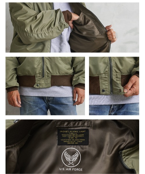 WAIPER.inc（ワイパーインク）の「米軍 L-2 フライトジャケット MIL-J-5391モデル OD WAIPER.inc【WP19】（ブルゾン・メンズ・オリーブ・44/40/38/42/36/46）」の13枚目の写真