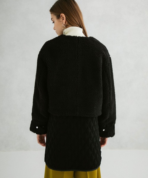 UNITED TOKYO（ユナイテッドトウキョウ）の「レイヤードボアコート（その他アウター・レディース・ブラック/アイボリー・1）」の17枚目の写真