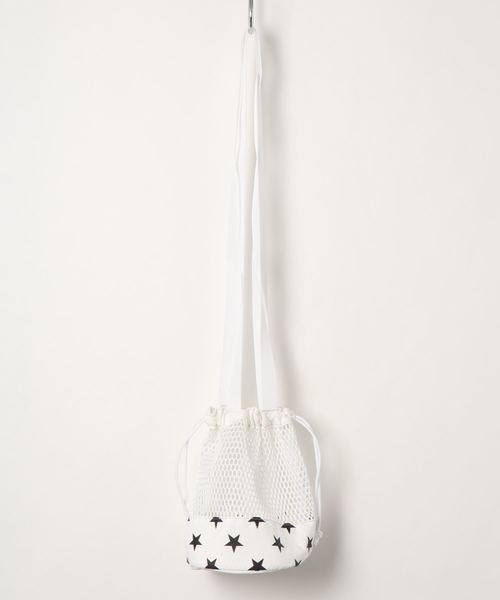 CONVERSE(コンバース)の「CONVERSE MESH STAR PRINT MINI POUCH(ショルダーバッグ・メンズ・ホワイト/ブラック/ベージュ・FREE)」の1枚目の写真