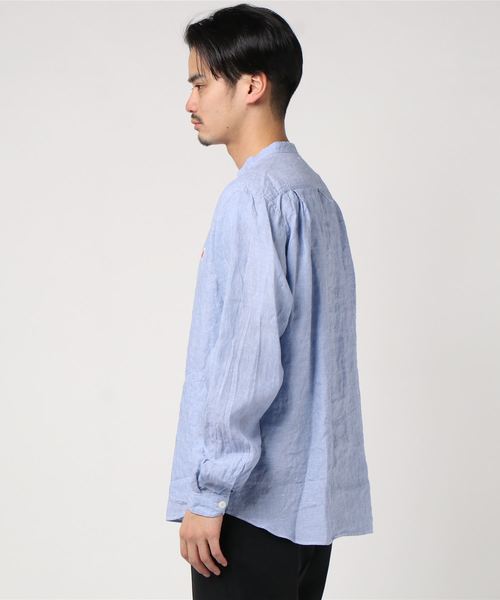 DANTON（ダントン）の「【DANTON/ダントン】リネンバンドカラーシャツ #JD-3607 KLS（シャツ/ブラウス・メンズ・ホワイト/ベージュ/ネイビー/サックスブルー・44/40/38/42）」の9枚目の写真