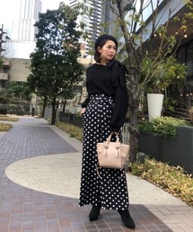 rienda | ドットワイドジャストウエストパンツ(その他パンツ)