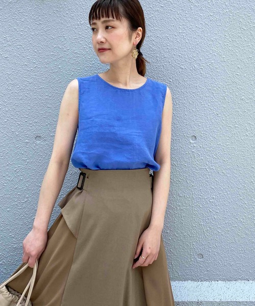 PICCIN（ピッチン）の「フレンチリネンバック釦ブラウス（シャツ/ブラウス・レディース・ブラウン/オフホワイト/ブルー/キャメル・M/L）」の3枚目の写真