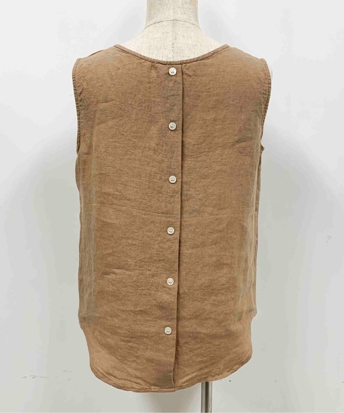 PICCIN（ピッチン）の「フレンチリネンバック釦ブラウス（シャツ/ブラウス・レディース・ブラウン/オフホワイト/ブルー/キャメル・M/L）」の5枚目の写真